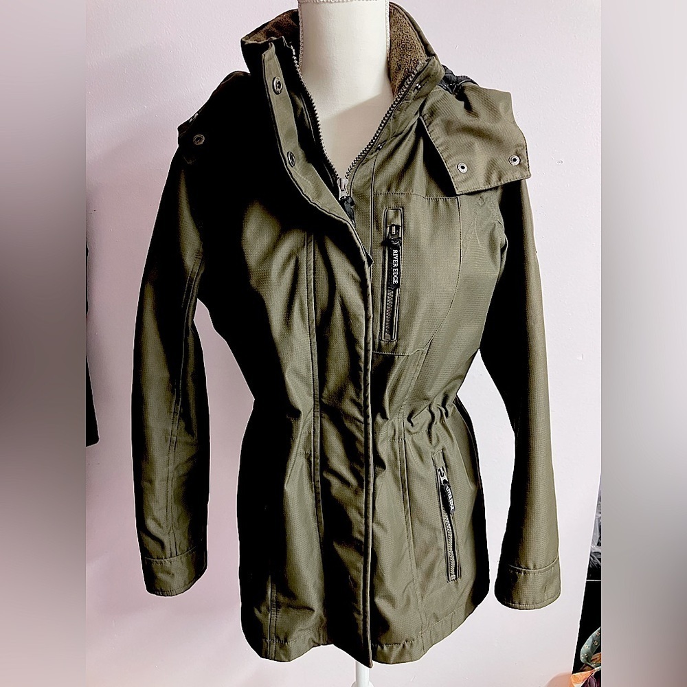 Women’s Jacket/Coat, Small, Dk Olive/Camo, River Edge by Zeroxpusur, NWOT
